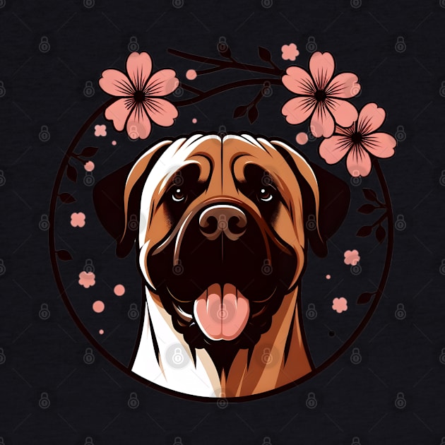 Boerboel Embraces Spring Amidst Cherry Blossoms Radiance by ArtRUs